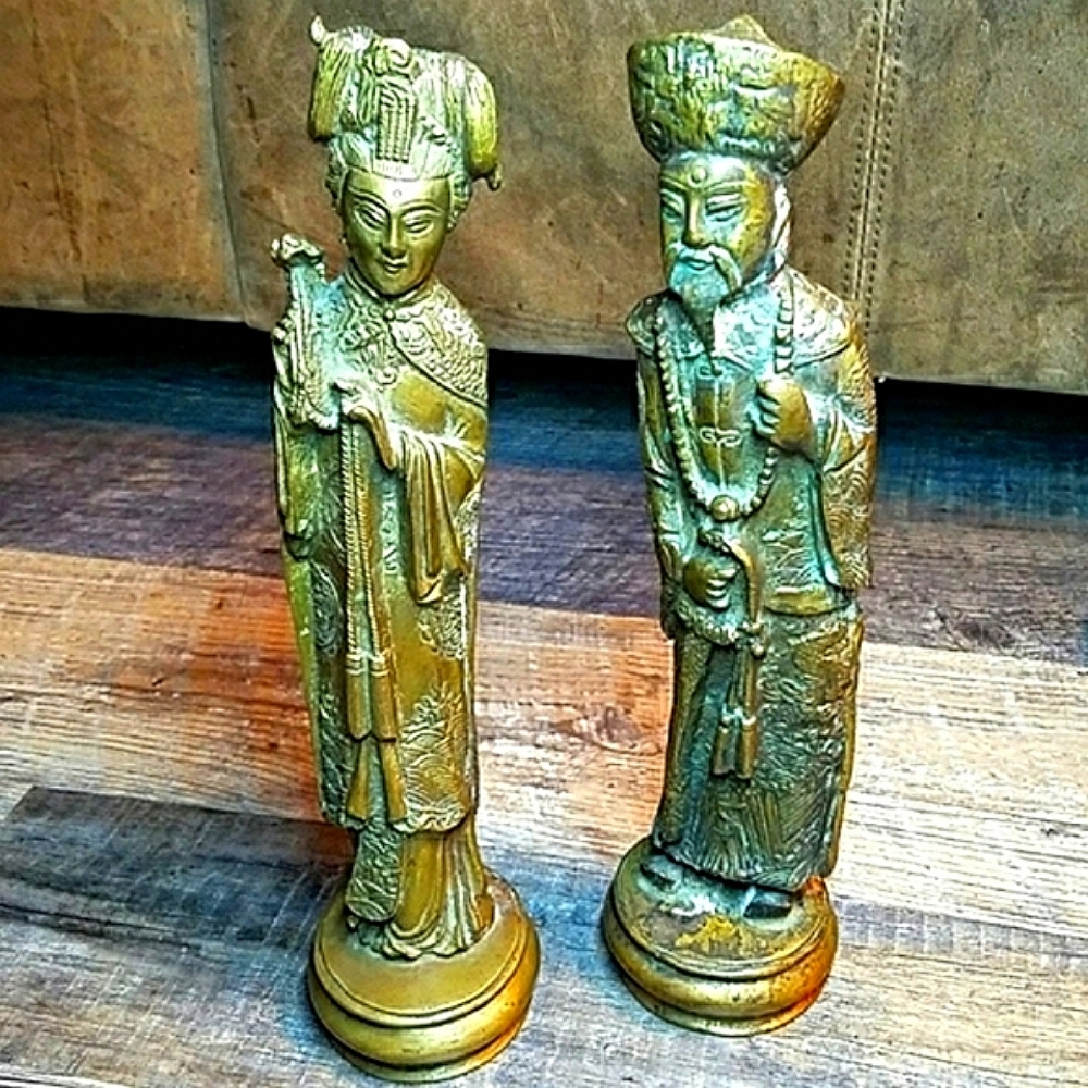 Empress Bronze Statue  19-20th century BEAUTIFUL Patina Antique Oriental Asian
